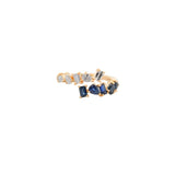 1.33ct Diamond Sapphire 18K Gold Multi Shaped Bypass Ring