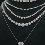 Diamond 18K Gold Graduated Tennis Necklace