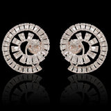 3.96ct Diamond 14K Gold Spiral Statement Earrings