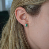 1.46ct Emerald 18K Gold Emerald Cut Stud Earrings