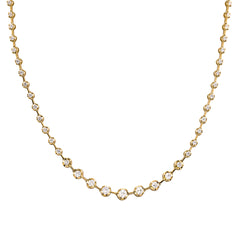 1.58ct / 4.16ct Diamond 18K Gold Graduated Link Chain Tennis Necklace