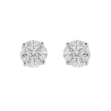 0.56ct Diamond 18K Gold Illusion Set Stud Earrings