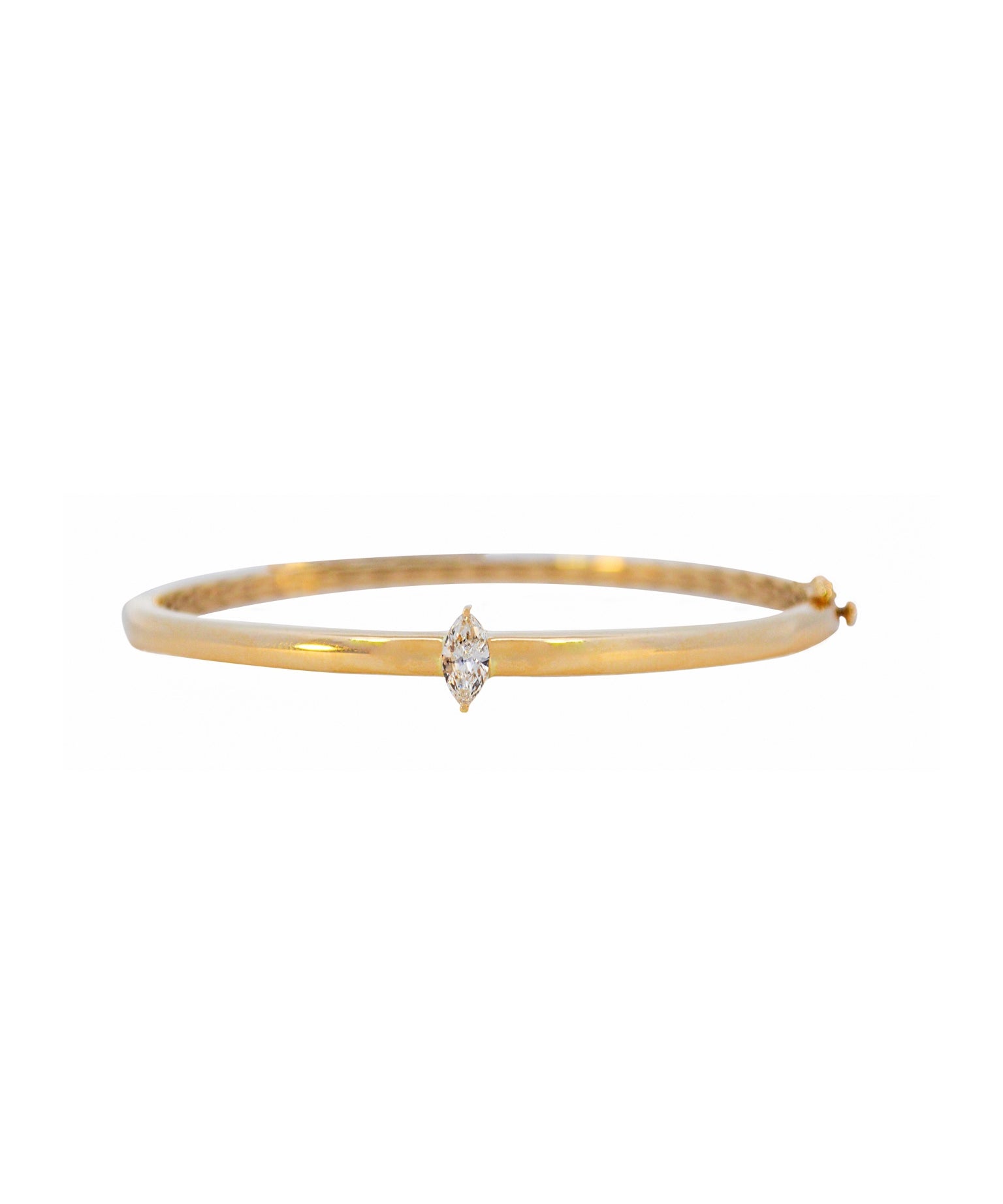 1.71ct Diamond 14K Gold Solitaire Bangle Bracelet