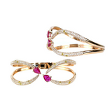 4.65ct Diamond Ruby 18K Gold Bangle Bracelet