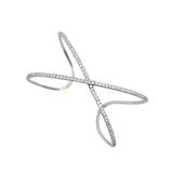 1.95ct Diamond 18K Gold X Cuff Bracelet
