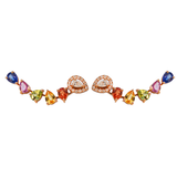 2.09ct Diamond Multi Color Sapphire Climber Earrings