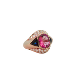 4.70ct Diamond Sapphire 18K Gold Signet Ring
